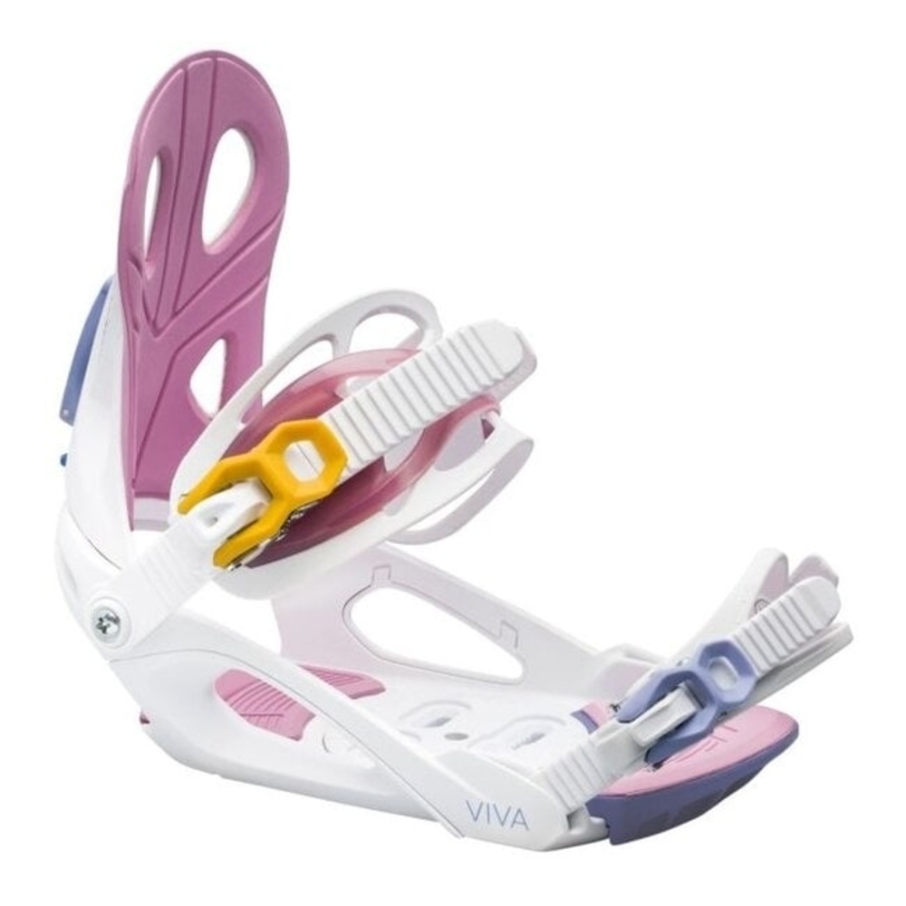 Roxy WOMENS (M/L - 6.5-11) Snowboard Binding - Purple, White, Yellow